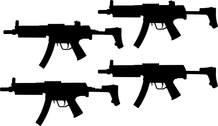 MP5 assault rifle silhouette, free svg file for members, svg