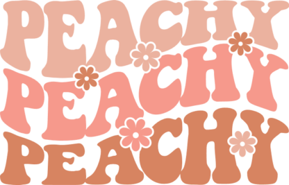 Peachy, echo stacked text, floral tshirt design - free svg file for members