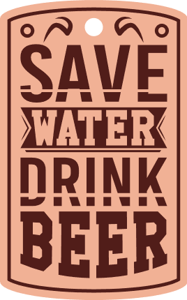 Save water drink beer, funny beer bottle gift tag - free svg file for members