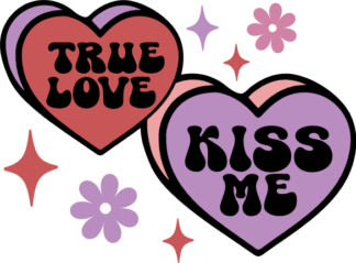 Hearts, True love, kiss me, valentine's day sweatshirt design - free svg file for members