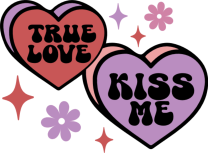 Hearts, True love, kiss me, valentine's day sweatshirt design - free svg file for members