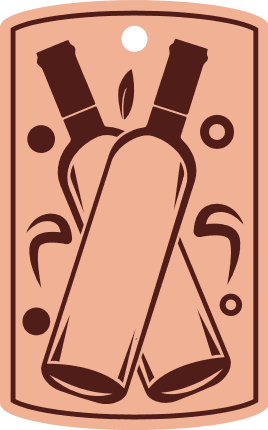 Crossed Wine bottles, gift tag - free svg file for members