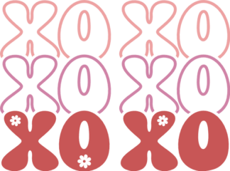 Valentine's day sweatshirt design, XOXO sign, echo stacked text - free svg file for members