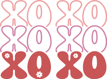 Valentine's day sweatshirt design, XOXO sign, echo stacked text - free svg file for members