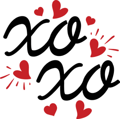 XOXO sign free svg file for members, valentine's day sweatshirt design