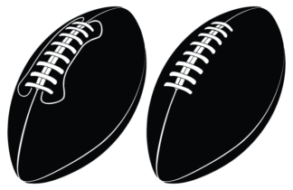 American football ball with laces and stitches free svg file for members, silhouette