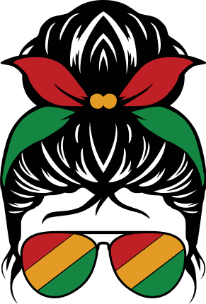 A girl head with messy bun and wearing bandana and sunglasses free svg file for members, Juneteenth, vector image