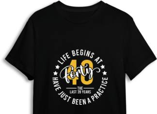 Life begins at forty, the last 39 years have just been a practice free svg file for members, funny birthday tshirt design