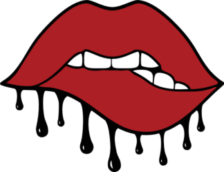 Red Biting Dripping Lips free svg file for members, clipart image
