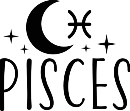 Pisces sign and moon free svg file for members, horoscope svg for t-shirt