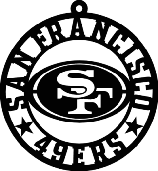 San Francisco 49ers free svg file for members, American football team fan, hanging ornament
