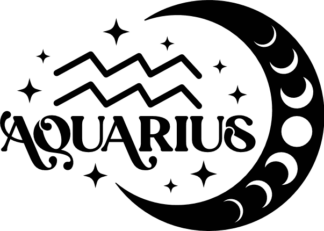 Aquarius, moon phases free svg file for members, birthday sweatshirt design