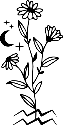 Aquarius sign and flower free svg file for members, zodiac svg for tumbler