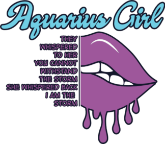 Aquarius girl, half dripping lips free svg file for members, birthday svg for tshirt