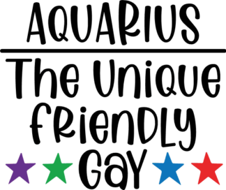 Aquarius, the unique friendly gay free svg file for members, Zodiac sign sweatshirt design