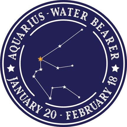 Aquarius stars constellation, water bearer - free svg file for members, birthday sweatshirt design