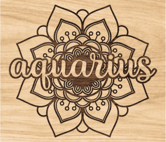 Aquarius mandala flower free svg file for members, zodiac svg for engraving
