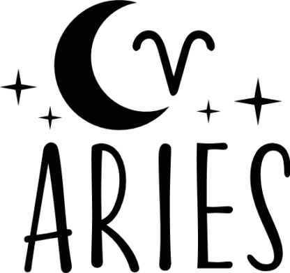 Aries sign and moon free svg file for members, zodiac svg for tumbler or cup