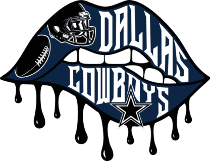 Dallas Cowboys, biting dripping lips free svg file for members, American football vector image