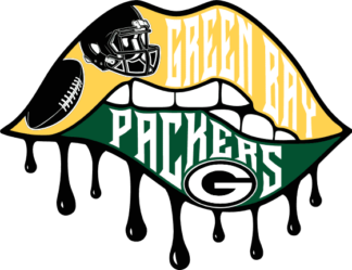 Green bay packers, dripping biting lips free svg file for members, American football team mascot svg