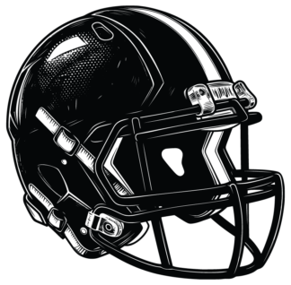 American football helmet, vector image with details and shadows - free svg file for members