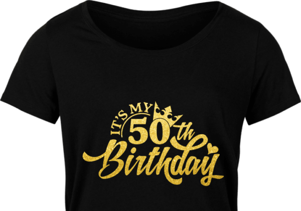 It's my 50th birthday free svg file for members, golden png for ...