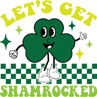 Let's get shamrocked, clover leaf emoji free svg file for members, St Patrick day svg for sweatshirt