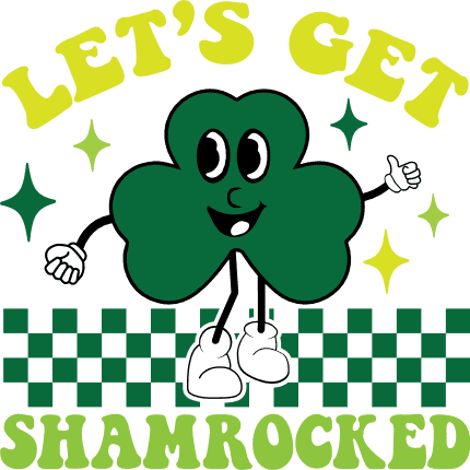 Let's get shamrocked, clover leaf emoji free svg file for members, St Patrick day svg for sweatshirt