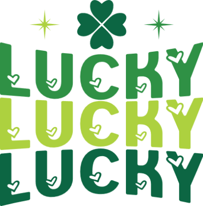 Lucky, echo stacked text free svg file for members, Saint Patrick's day tshirt design