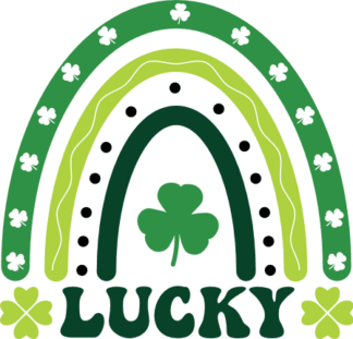 Lucky, clover leaves rainbow free svg file for members, Saint Patrick's day tshirt design