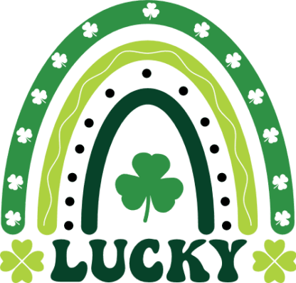 Lucky, clover leaves rainbow free svg file for members, Saint Patrick's day tshirt design