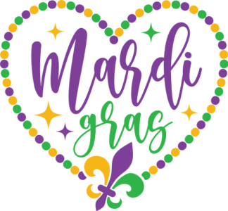 Mardi gras sign in a beads heart free svg file for members, Fat Tuesday svg for tshirt