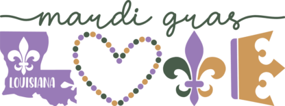Mardi gras Love free svg file for members, fleur de lis, Louisiana map, Fat Tuesday svg for tshirt