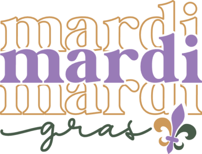 Mardi gras, echo stacked text free svg file for members, Fat Tuesday tshirt design