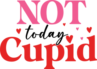 Not today cupid free svg file for members, funny valentine's day sweatshirt design