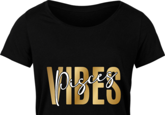 Pisces vibes free svg file for members, golden png for sublimation, zodiac birthday tshirt design