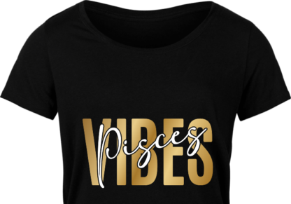 Pisces vibes free svg file for members, golden png for sublimation, zodiac birthday tshirt design