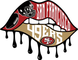 San Francisco 49ers, biting dripping lips free svg file for members, Super bowl sunday team mascot svg