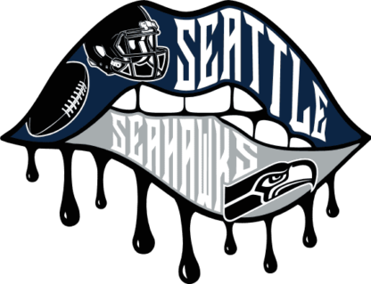 Seattle Seahawks, biting dripping lips free svg file for members, American football team fan