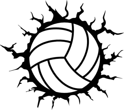 Volleyball ball and cracked wall free svg file for members, vollyeball vector image, decal