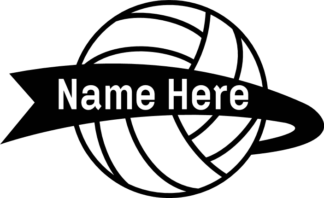 Volleyball ball with team name in the banner - free svg file for members, team mascot sweatshirt design