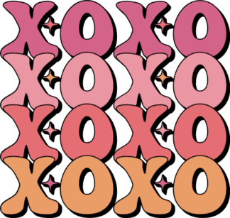 XOXO, echo stacked text free svg file for members, valentine's day svg for tshirt