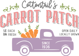 Cottontail's carrot patch open daily free svg file for members,