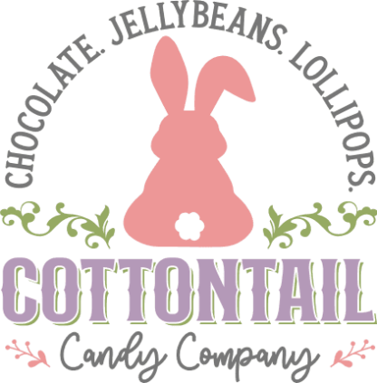 Cottontail candy company, Chocolate, jellybeans, lollipops free svg file for members, bunny, Easter sign