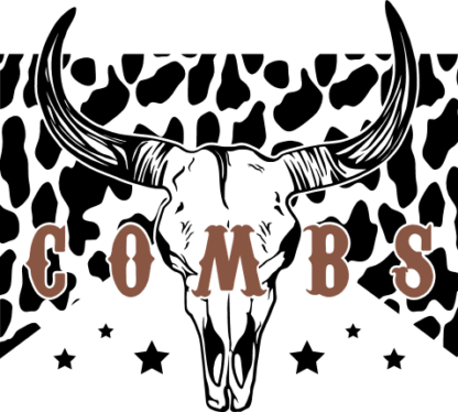 Combs, cow skull, leopard print free svg file for members, country tshirt design