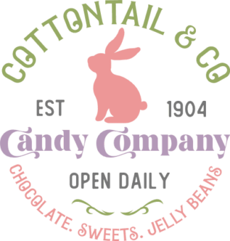 Cottontail and co, candy company, open daily free svg file for members, Easter t-shirt design