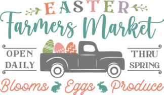Easter Farmers market, blooms, eggs, produce free svg file for members, Easter wall decor