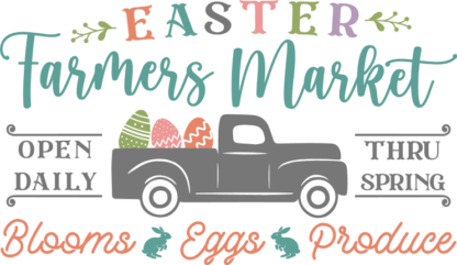 Easter Farmers market, blooms, eggs, produce free svg file for members, Easter wall decor