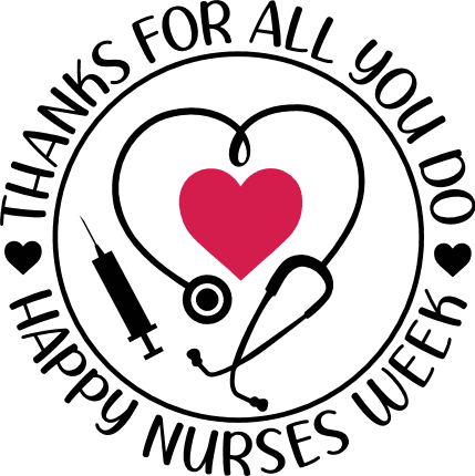 Happy nurses week, thanks for all you do free svg file for members, stethoscope, nurse appreciation shirt design