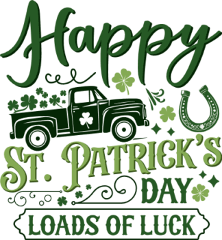 Happy st patricks day, loads of luck free svg file for members, truck, wall art